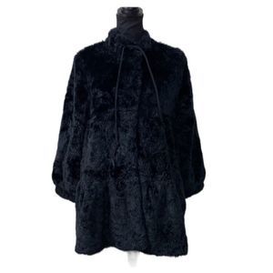 Anthropologie Elevenses Faux Fur Oversized Swing Coat(Size 6)